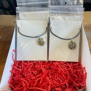 Handmade wood chip necklaces